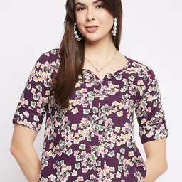 Mayra V-neck Short Sleeves Floral Print Top-picture-11