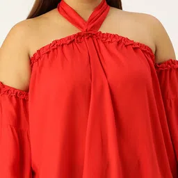 theRebelinme Women Halter Neck Plus Size Bardot Top image 2