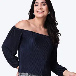 Popwings Off-Shoulder Puff Sleeves Bardot Top image 3
