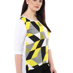 LastInch Geometric Printed Round Neck Regular Top image 3