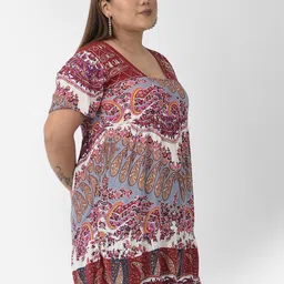 VELDRESS Women Plus Size Multicoloured Print Top image 3