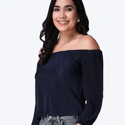 Popwings Off-Shoulder Puff Sleeves Bardot Top image 4