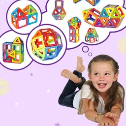 WEMBLEY Kids 32 Pieces Magnetic Building Blocks Constructing Learning and Development Toys image 2