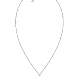 GIVA 925 Sterling Silver Rhodium-Plated Stone Studded Pendant With Chain image 3