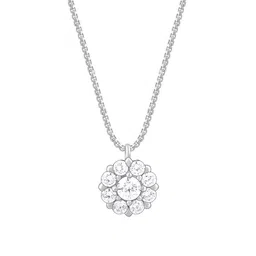 GIVA 925 Sterling Silver Rhodium-Plated Stone Studded Pendant With Chain image 2