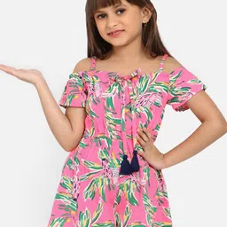 Nauti Nati Girls Off-Shoulder Printed Playsuit image 1