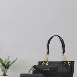 Bagsy Malone Set Of 3 Textured Structured Vegan Leather Shoulder Bag image 1