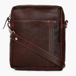 Tortoise Leather Structured Sling Bag image 1