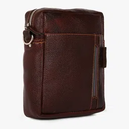 Tortoise Leather Structured Sling Bag image 3