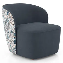 urban ladder Portia Accent Chair in Calico Peony White Colour image 2