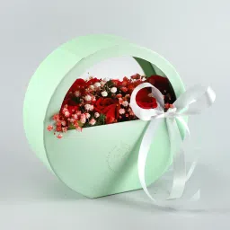 Ravishing Red Roses Moon Basket image 2