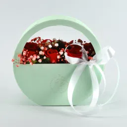 Ravishing Red Roses Moon Basket image 3