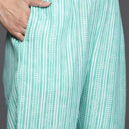 Indo Era Floral Printed Regular Sequinned Pure Cotton Kurta With Trousers & Dupatta image 3