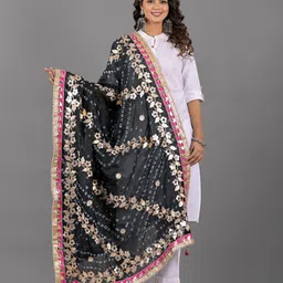 Apratim Embroidered Art Silk Gotta Patti Dupatta-image-7