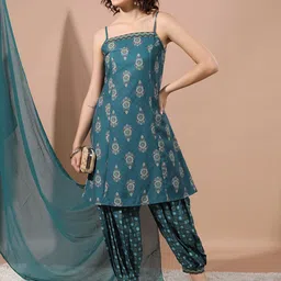 KETCH Ethnic Motifs Printed A-Line Kurta with Salwar & Dupatta-picture-36