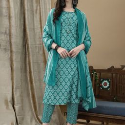 KALINI Women Ethnic Motifs Printed Regular Kurta with Trousers & With Dupatta-picture-32