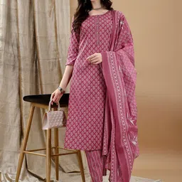 KALINI Women Ethnic Motifs Printed Regular Kurta with Trousers & With Dupatta-picture-13