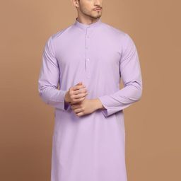 TAHVO Long Sleeves Mandarin Collar Cotton Thread Work Kurta-picture-20