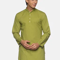 Sethukrishna Men Olive Green Cotton Kurta image 1