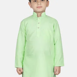 SG YUVRAJ Boys Sea Green Thread Work Kurta image 1