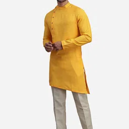 THE KURTA COMPANY Woven Design Angrakha Kurta-image-88
