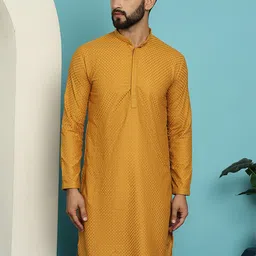 SOJANYA Geometric Embroidered Pure Cotton Kurta-picture-25