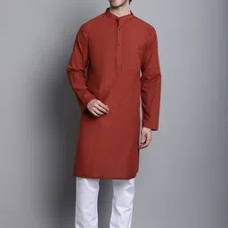 Aarsha Band Collar Cotton Regular Kurta-picture-15