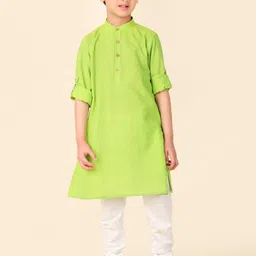 Fabindia Boys Geometric Woven Design Cotton Straight Kurta-picture-57