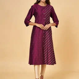 RANGMANCH BY PANTALOONS Ethnic Motifs Printed Sequins Detail A-Line Kurta-picture-40