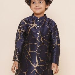 Sethukrishna Boys Mandarin Collar Abstract Printed Kurta-picture-43