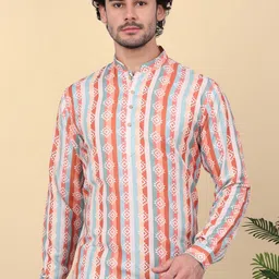 KRAFT INDIA Men Geometric Embroidered Kurta-picture-22