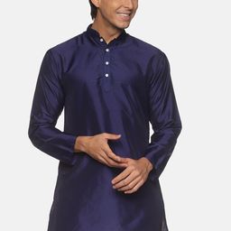 Sethukrishna Men Navy Blue Handloom Kurta-picture-23