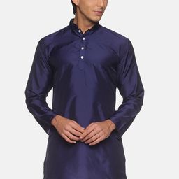 Sethukrishna Men Navy Blue Handloom Kurta-picture-18