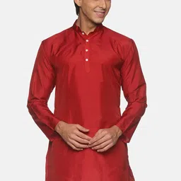 Sethukrishna Men Maroon Solid Kurta image 1