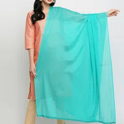 Dupatta Bazaar Sea Green Pure Cotton Dupatta-picture-31
