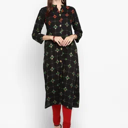 vbuyz KALINI Women Black Geometric Printed Kurta-picture-35