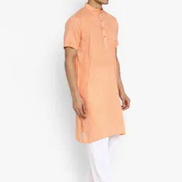 ROYAL KURTA Mandarin Collar Cotton Silk Straight Kurta-image-51