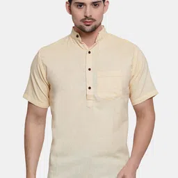 Enchanted Drapes Band Collar Cotton Kurta-picture-18