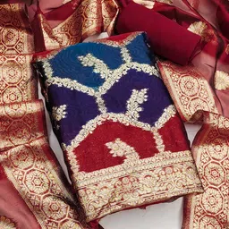 KALINI Organza Unstitched Dress Material-picture-38