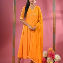 Charukriti Empire Georgette Kurta with Trousers & Dupatta-picture-22