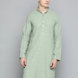 Jompers Geometric Embroidered Chikankari Pure Cotton Straight Kurta-picture-34