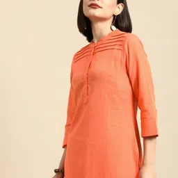Anouk Women Orange & Pink Colourblocked Kurta-image-92
