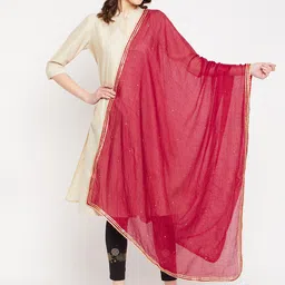 Clora Creation Maroon Dupatta with Gotta Patti-picture-33