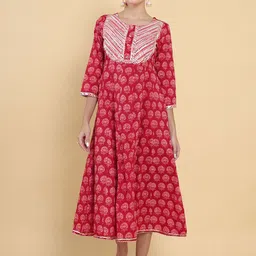Soch Women Red Floral Printed Anarkali Kurta-image-78