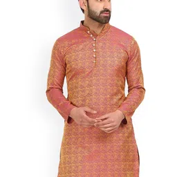 Sydney Heights Mandarin Collar Long Sleeves Jacquard Straight Kurta-picture-39