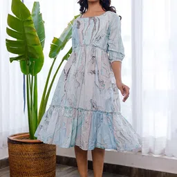 PHEETA Women Blue Printed Cotton Kurta-picture-17
