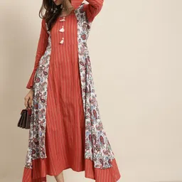 KALINI Vertical Striped Regular Thread Work Anarkali Kurta-picture-10