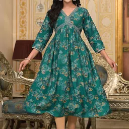 Label Khoj Floral Motifs Printed Sequinned Anarkali Kurta-picture-35
