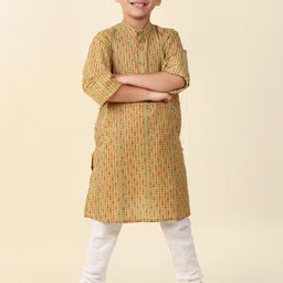Fabindia Boys Polka Dots Printed Regular Cotton Kurta-picture-45