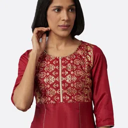 AURELIA Women Red Ethnic Motifs Printed Kurta image 5